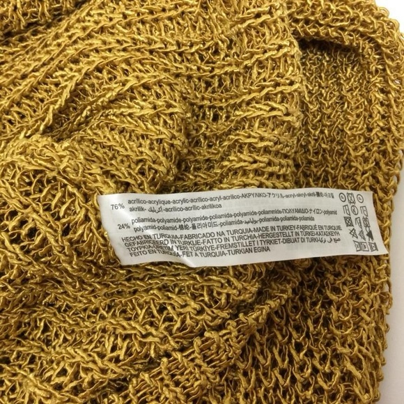 Zara Women's Oversized Gold Knit Button Up Cardigan Sweater NWOT - Picture 6 of 7
